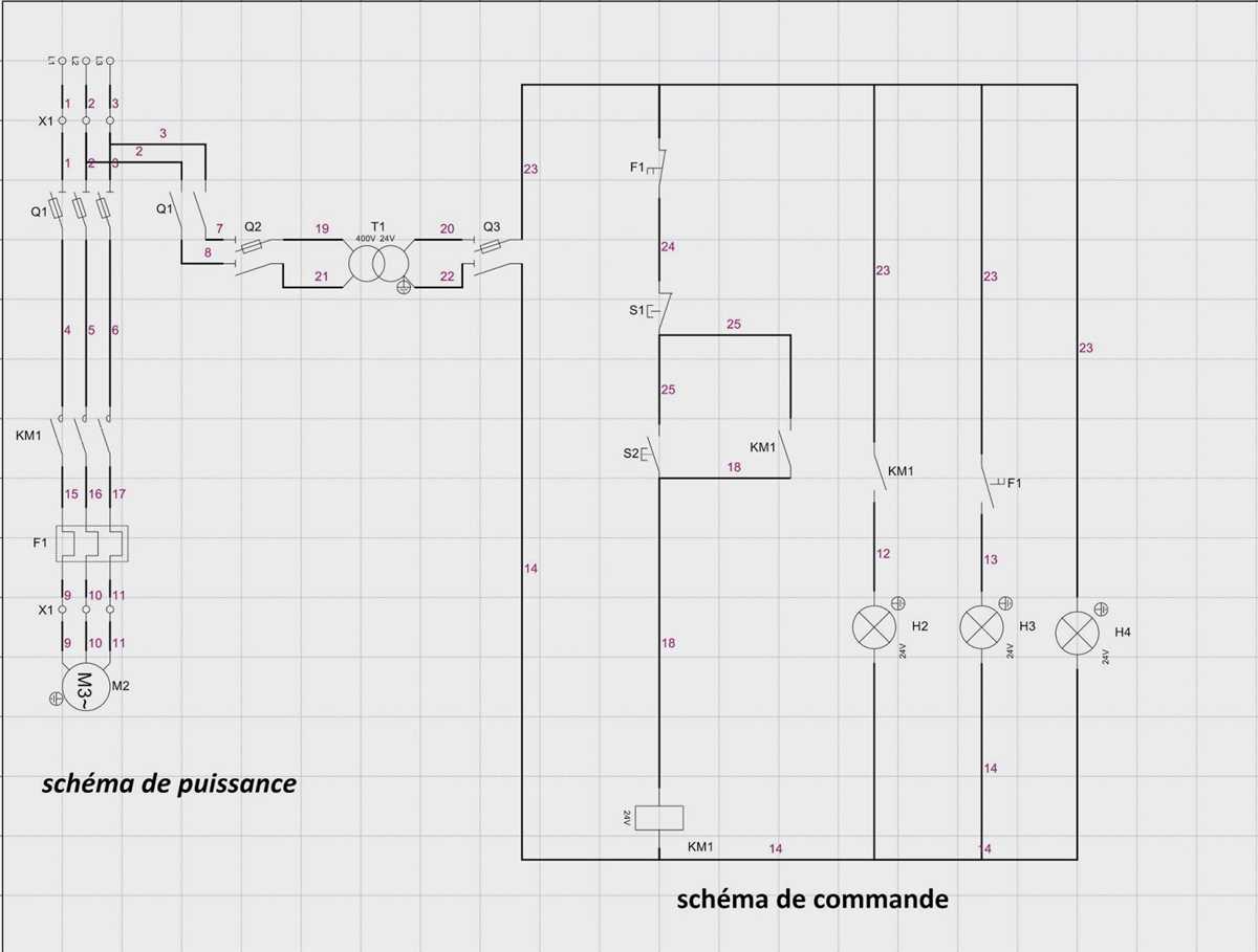 Schéma électrique d un moteur triphasé en une ligne