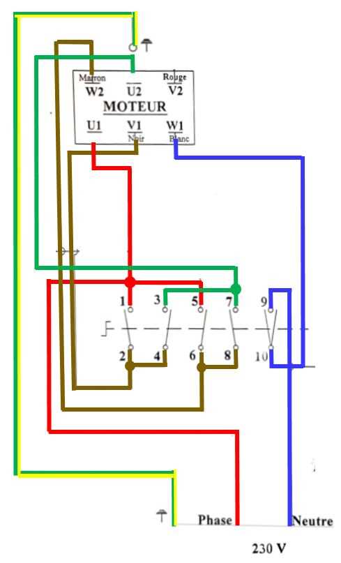 Schéma électrique pour démarrer un moteur triphasé avec une commande